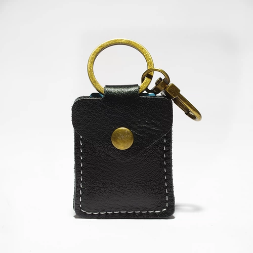 Квадратный картхолдер, чехол для проездного, электрический брелок, из натуральной кожи