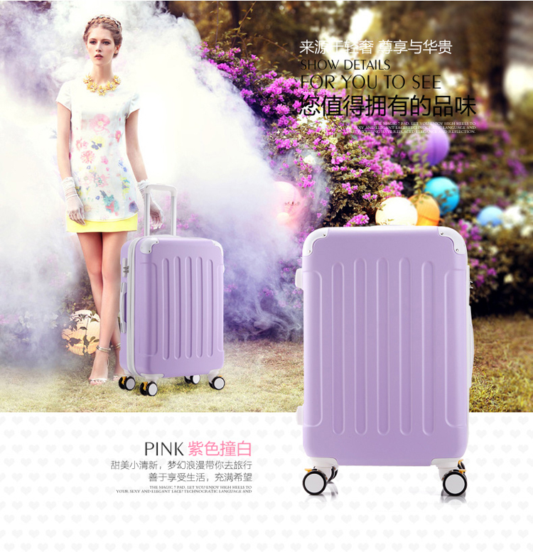Hành lý nữ xe đẩy trường hợp nhỏ tươi in lưới màu đỏ mật khẩu du lịch rung hành lý sinh viên đại học dễ thương phiên bản Hàn Quốc của thủy triều giá vali kéo loại to
