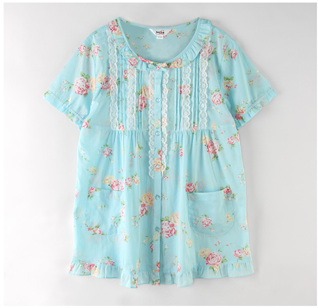 Isfin hè mới đồ ngủ nữ cotton ngắn tay thoải mái và thoáng khí dịch vụ tại nhà hai mảnh 38871 - Bộ Pajama những kiểu đồ bộ may đẹp