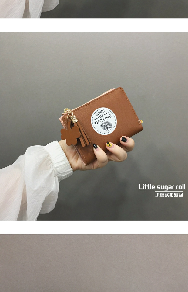 18 phiên bản tiếng Hàn mới của ví nữ ngắn retro in hoang dã mặt dây chuyền sinh viên ví nữ thẻ gói ví tiền xu clutch nam