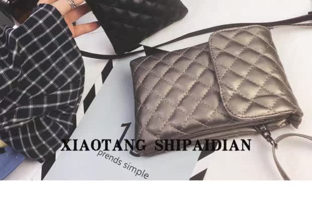 2018 phiên bản tiếng Hàn mới của túi điện thoại di động hình thoi Châu Âu và Hoa Kỳ retro túi Messenger hoang dã nhỏ đeo vai nữ túi điện thoại di động túi xách nữ juno