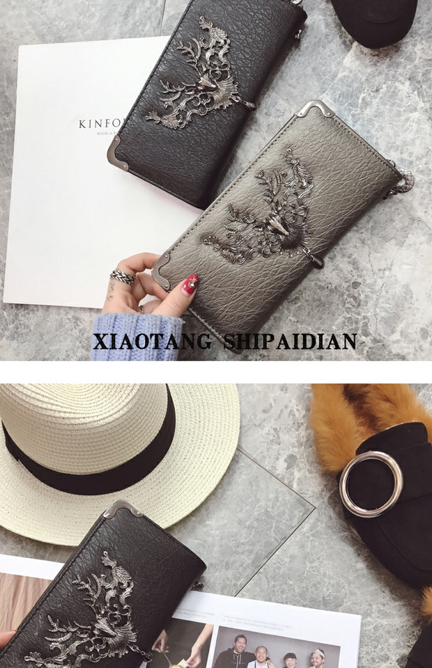 Ví mới mùa thu đông 2018 nữ dài phần phiên bản Hàn Quốc của retro ví châu Âu và chuỗi túi thời trang dành cho nữ ví pedro