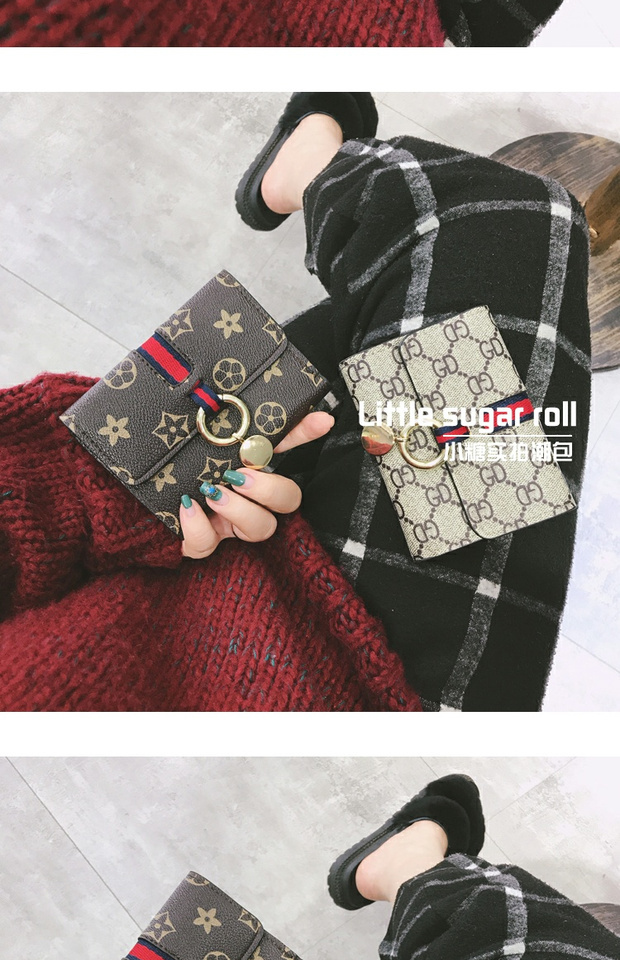 Ví nữ ngắn đoạn Châu Âu và Hoa Kỳ retro 2018 mới thời trang Hàn Quốc khóa móc tiền hoang dã kẹp ví mỏng thẻ ví ví michael kors