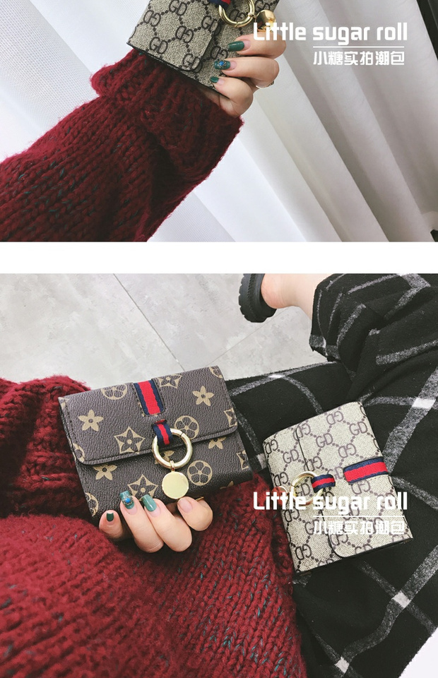 Ví nữ ngắn đoạn Châu Âu và Hoa Kỳ retro 2018 mới thời trang Hàn Quốc khóa móc tiền hoang dã kẹp ví mỏng thẻ ví ví michael kors