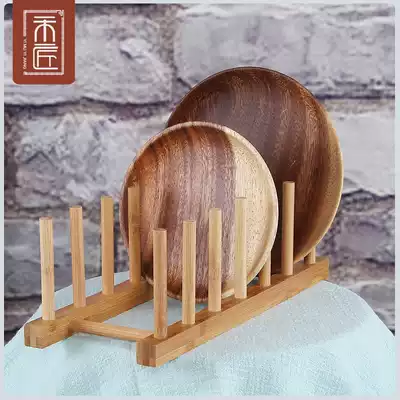 Multifunctional drain cup holder Wooden dish Cup storage layer rack kitchen shelf Bowl shelf drain rack cover holder