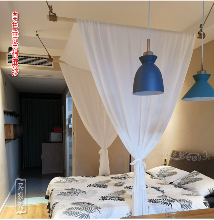 Bốn giường đôi rèm giường đôi yam yam giường ramie sợi Đông Nam Á phong cách nước Mỹ mới phong cách Trung Quốc màn che giường tầng
