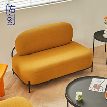 Nordic double fabric sofa home living room modern simple clothing store designer small apartment creative leisure chair