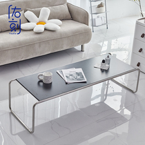 Nordic stainless steel coffee table living room household small apartment side designer creative minimalist metal low table combination