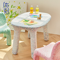 Nordic household small apartment environmentally friendly writing table plastic childrens learning table kindergarten baby table personality desk