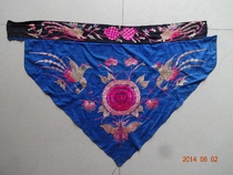 Handmade old embroidered sheet Phoenix Miao embroidered peach embroidered triangular flower 191