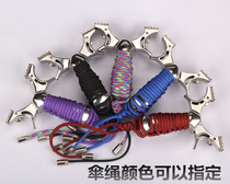 2018 new 304 stainless steel clip elephant second generation slingshot spring press fast flattened leather slingshot without binding bow