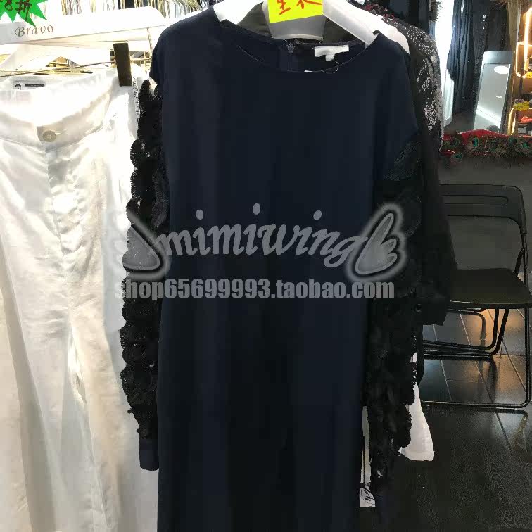 Special Hong Kong B AB spring and summer women's lace sleeve dress 0111