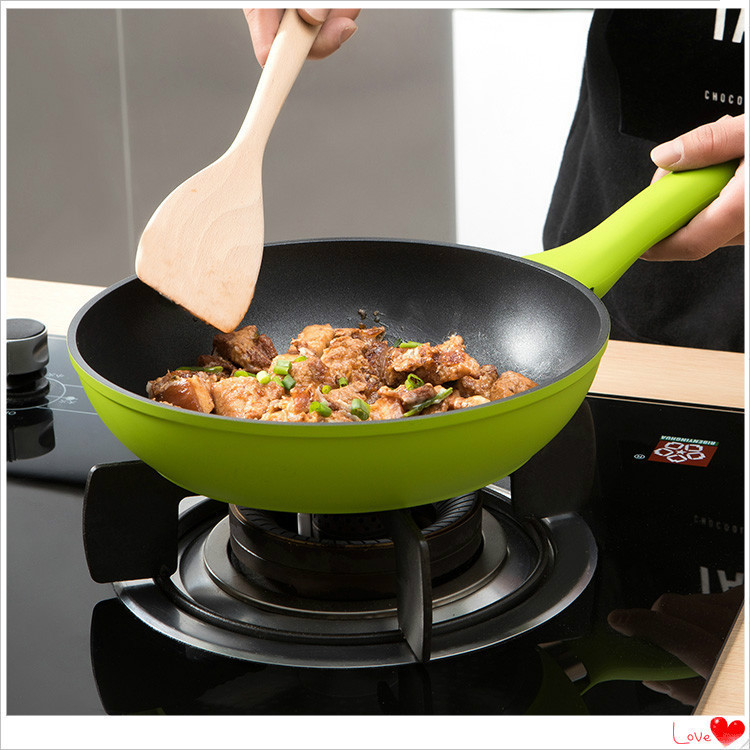 Liv non-stick with less oil and smoke frying pan fashion series without dipping pan stainless pan composite bottom frying pan 24cmH