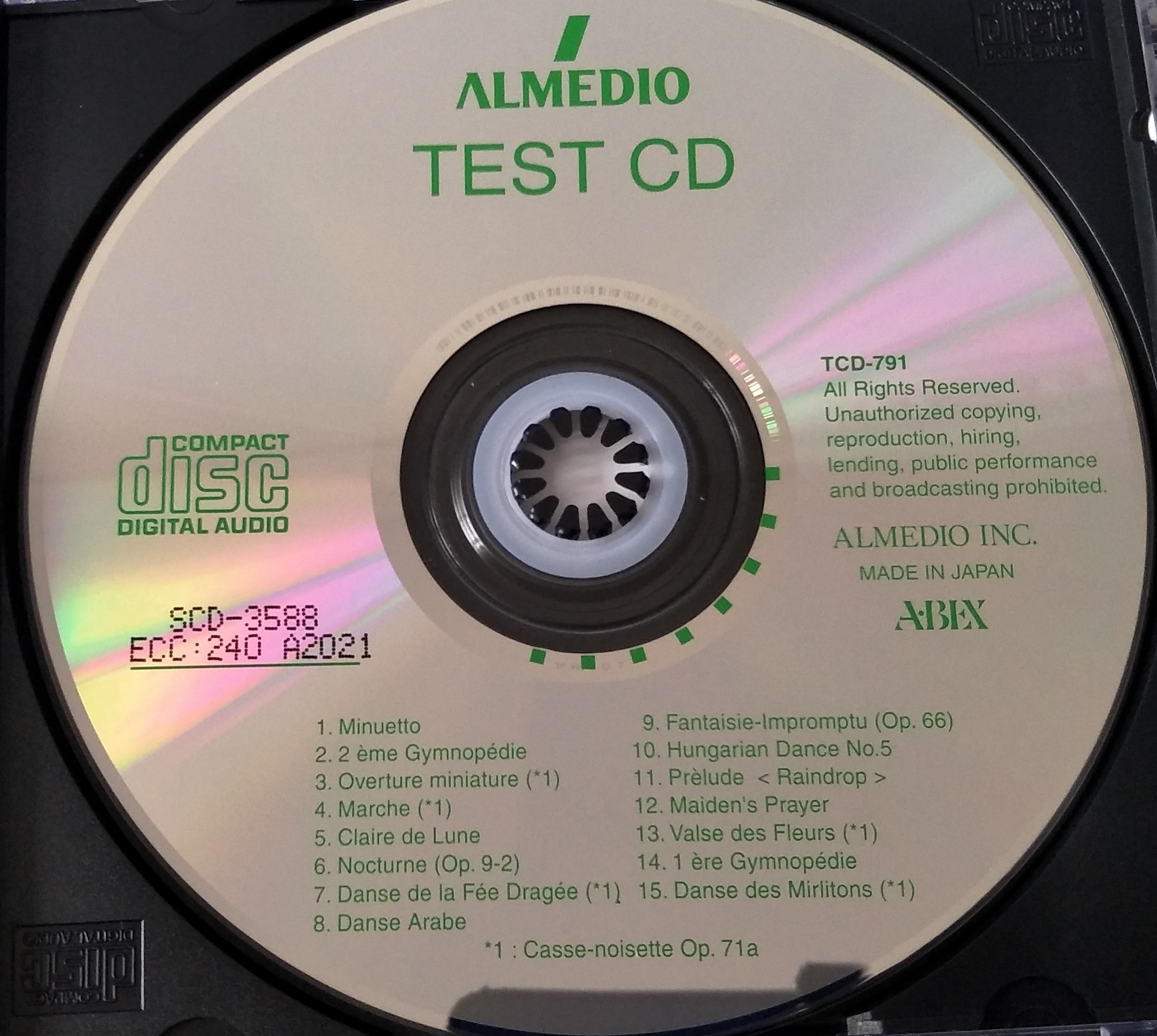ABEX test disc SCD-3588 SCD-4099 SCD-4099 ATD-001A SCD-3558 CDT-024