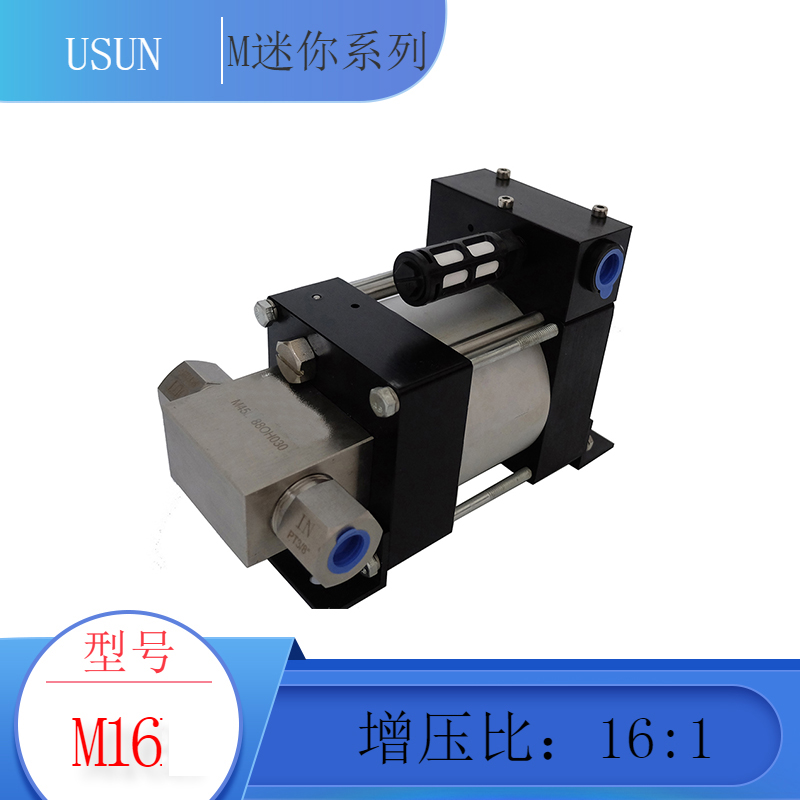Pneumatic liquid booster pump M16 Max 12MPA micro pneumatic water pressure test pump pneumatic pressurized liquid