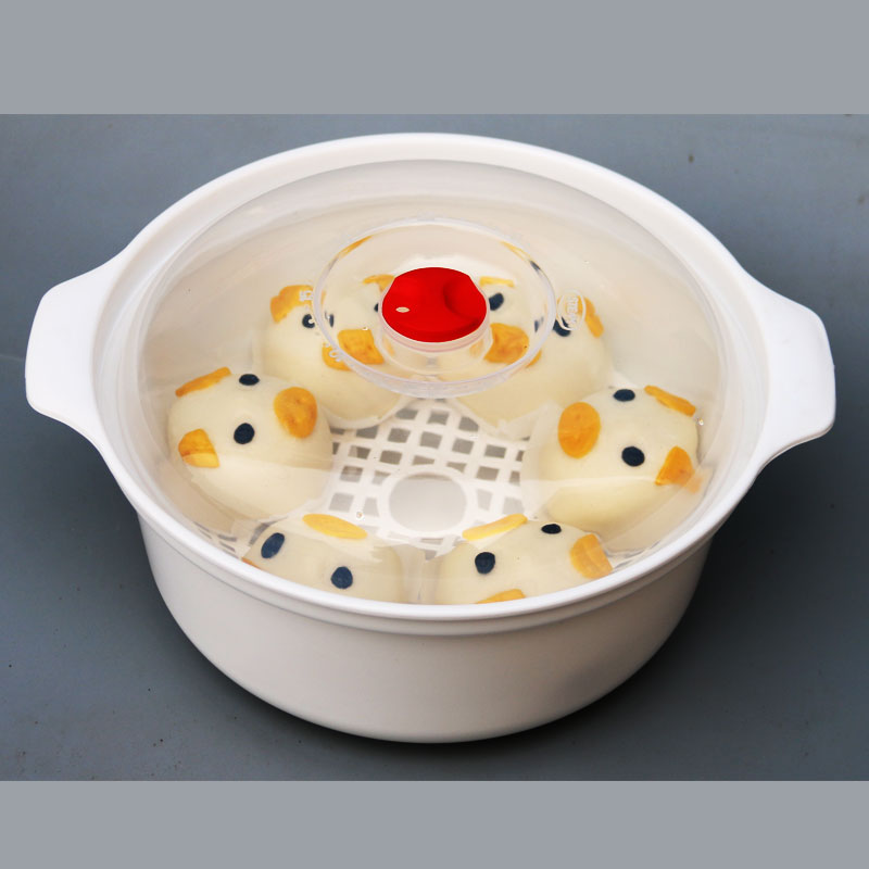 Microwave heating special round binaural lunch box soup bowl instant noodle bowl household large plastic microwave oven bowl with cover