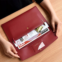 South Korea imported plepic business office folder A4 leather file bag Handheld information bag ipad storage bag