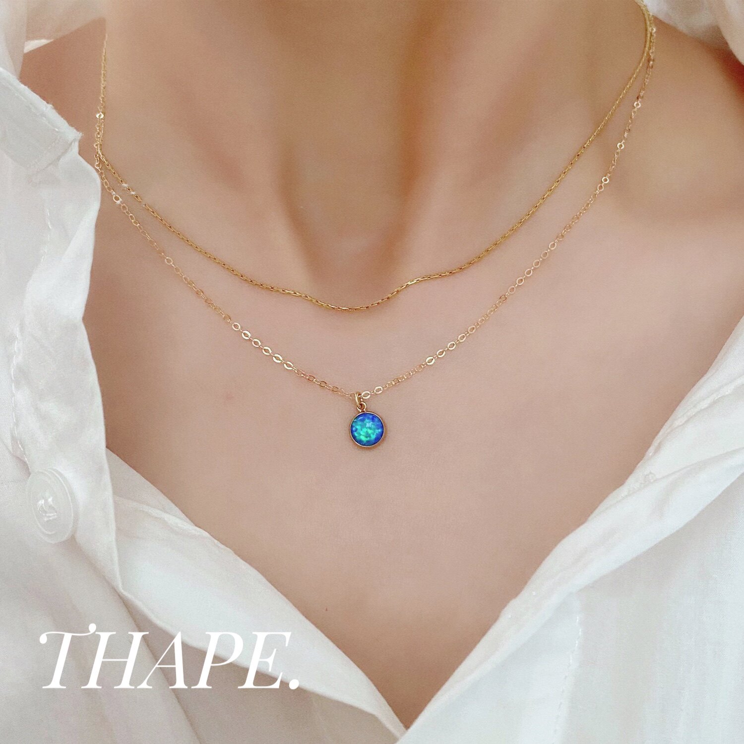 Blue Euroberries Pendant Necklace Woman American 14K Bag Gold Lock Bone Chain Light Extravagant Temperament Mystery Klein Blue Jewellery