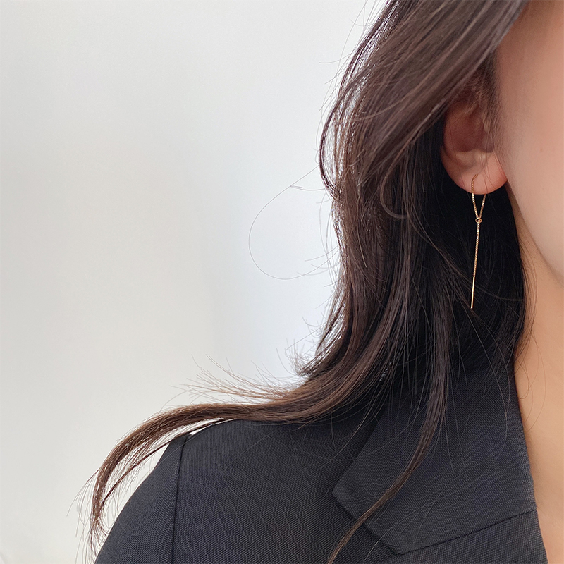 OPs USA Imports 14K Baugold Note Gold Box Chain Necklace Multiple Difa Extremely Simple Wind Earrings Free From Fading