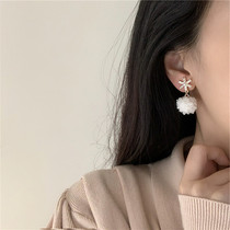 S925 silver needle pearl earnail female light extravagant advanced sensual sensual 2021 New wave earbuds spring hair ballads