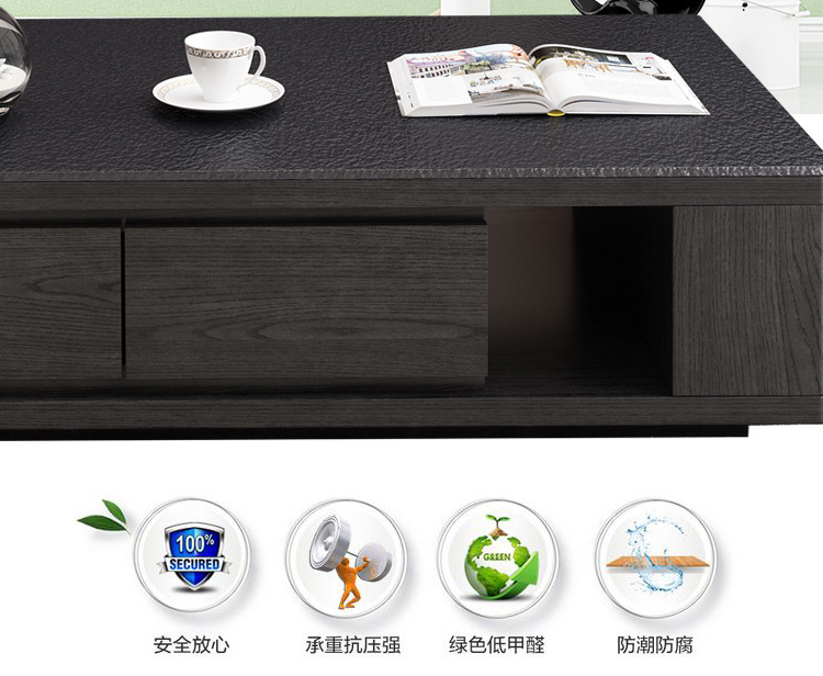 Lửa bàn trà đá TV tủ kết hợp đơn giản hiện đại Bắc Âu đá cẩm thạch đá núi lửa màu đen phòng khách bộ đồ nội thất - Bàn trà bàn kính