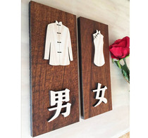 Custom wooden toilet signboard high-grade mens and womens toilet toilet door number custom creative wooden signboard