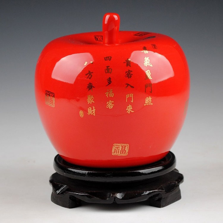 Haun di pine apple jingdezhen ceramics vase modern home handicraft furnishing articles (with base