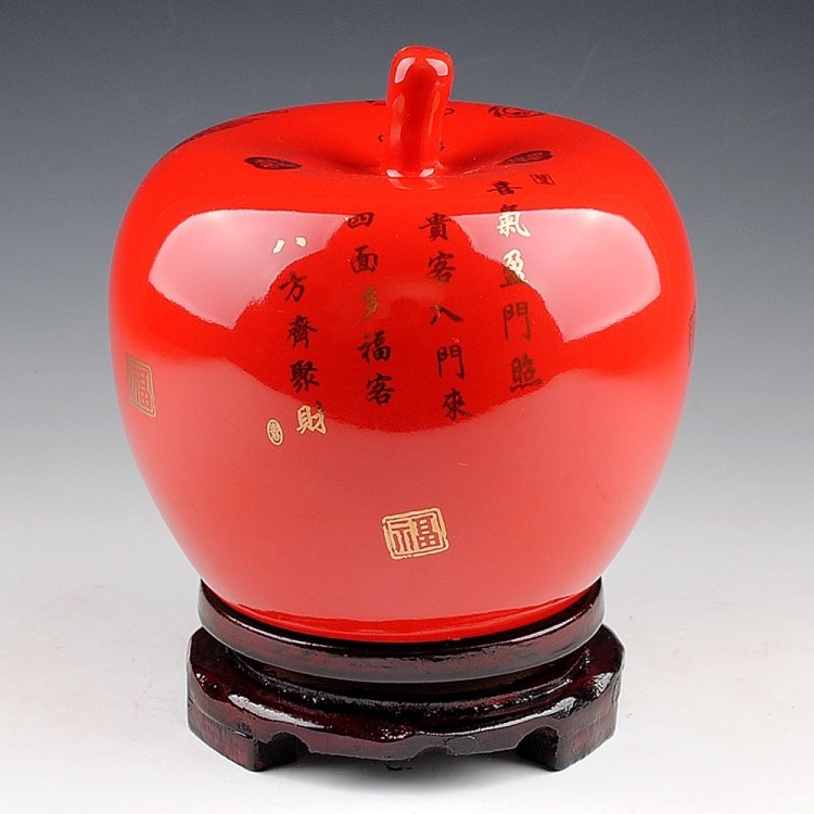 Haun di pine apple jingdezhen ceramics vase modern home handicraft furnishing articles (with base