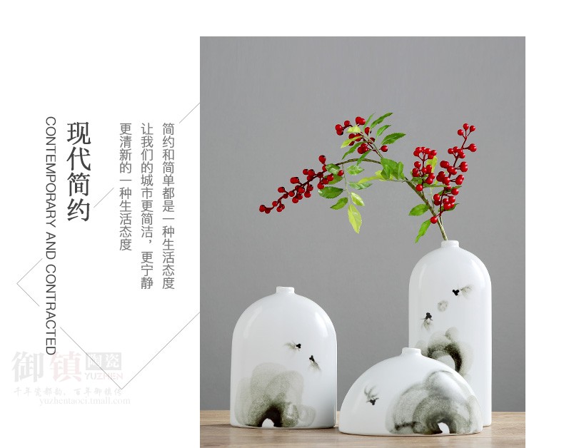 Jingdezhen ceramic household modern vase desktop TV ark, place adorn article sitting room of Chinese style art decoration