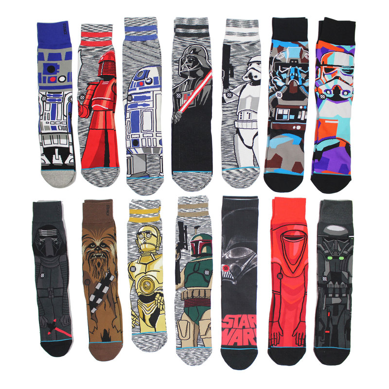 Clearance of Old Star Wars Casual Socks, Mid-Calf Socks, Skateboard Socks, 200-Needle Trendy Socks, Spring and Autumn, Black Warrior Stormtrooper