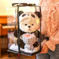 Прозрачная подарочная коробка+Light String+марла+букет благовоний+установка коробки