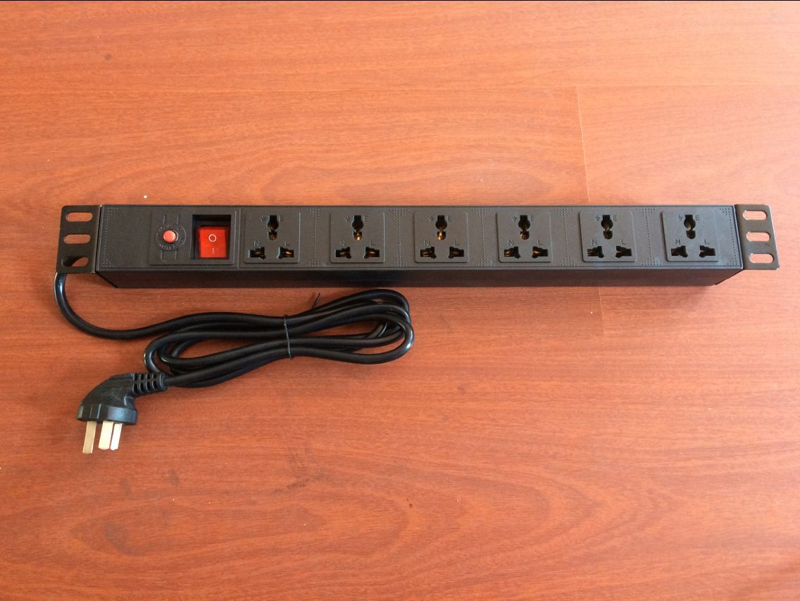 1U Plastic 6 Digit PDU Cabinet Socket PDU Power Distributor Cabinet Row Plug Cabinet PDU