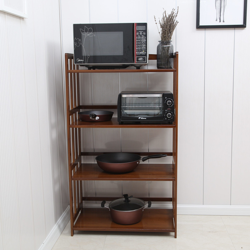 Nanzhu kitchen microwave oven with multi - layer landing solid wood storage shelf shelf 3 floor 4 floor