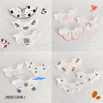 ins autumn new baby bib cute cartoon embroidery men and women baby saliva towel 360 Rotating cotton bib