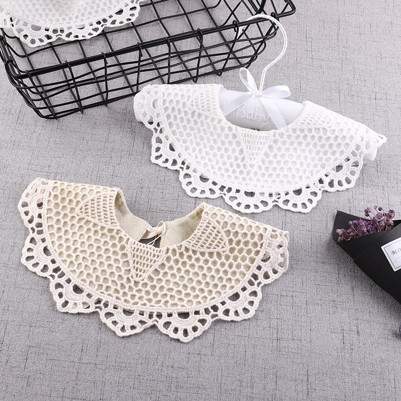 In Princess Lace Rocking Pure Cotton Baby Flowers Around Fake Collar Pass Towel for Hundred Days