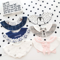 Korean new baby bib cotton 360 rotatable bib decorative saliva towel fake collar baby saliva pocket
