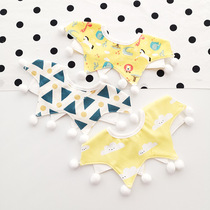 3-bar baby waterproof bib Spring Summer new star mouth towel cotton 360 Rotating bib baby rice pocket