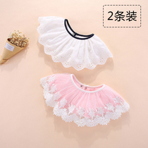 ins baby girl bib Princess lace lace decorative bib Korean baby fake collar 360 round mouth towel