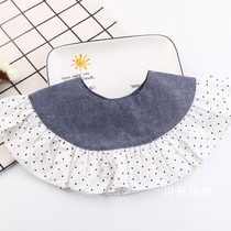 Korean version of new baby bib Cotton Fashion Joker saliva towel 360 Rotating bib Princess fake collar 0-2 years old