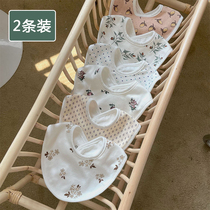 ins little fresh baby round mouth spring summer style pure cotton U type saliva towels newborn around pocket anti-spitting milk baby dinner pocket