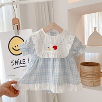 2021 new fresh princess dress cotton female baby Korean version of foreign style baby dress baby child short sleeve skirt