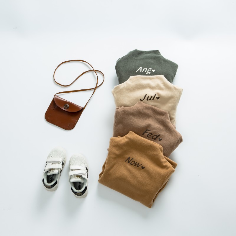 Bé trai và bé gái cotton cơ bản dài tay đáy quần bé cổ cao nửa bé cộng với áo thun nhung dày hàng đầu áo phông cộc tay bé gái