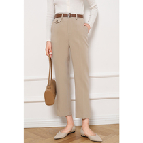 Pumen XUS texture suit pants women pipe pants straight tube ankle-length pants high waist thin hanging feeling hanging commute