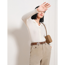 Pumen XUS beautiful soft cashmere knitted cardigan temperament gentle lapel single-breasted coat women