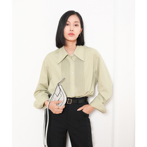 Pumen XUS fashionable explosive art fine spinning cotton three-dimensional texture design sense silhouette shirt top female