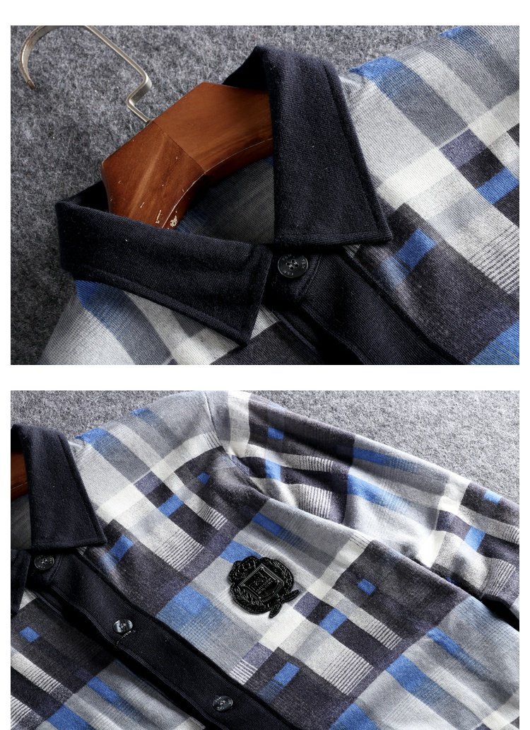 Áo len nam Áo sơ mi nam Lapel Tide Men Slim Hàn Quốc Áo len dài tay Áo len nam Áo len 7557 áo bomber