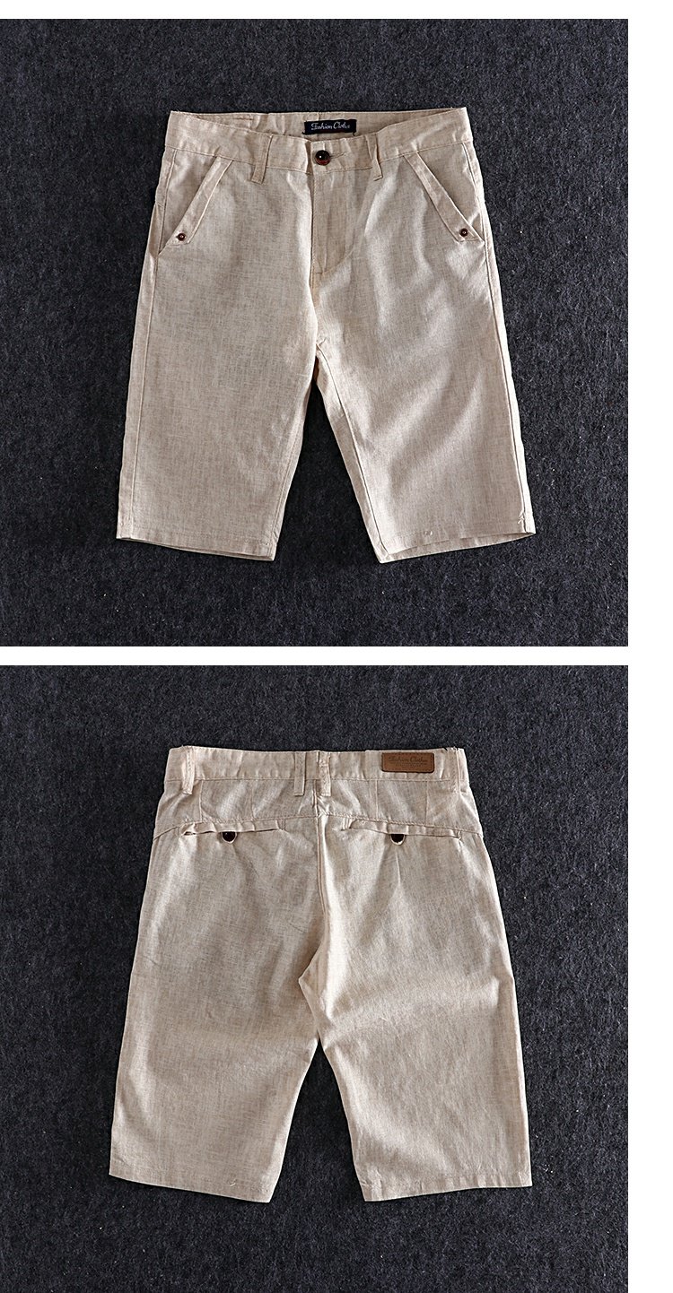 Quần short vải lanh Ba màu tùy chọn Mùa hè quần short nam giản dị Slim Straight phiên bản Hàn Quốc của quần 245-3 quần short jean nam