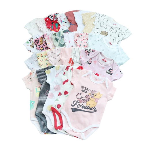 Летнее детское боди подходит для мужчин и женщин для девочек, тонкая пижама для новорожденных, короткий рукав