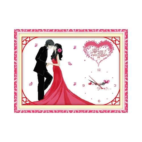 Счастливое соглашение о вышивке Cross Stitch Новые часовые гостиные подъемные комнаты в спальнях очень праздничные и простые современные свадьбы