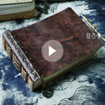 a5 horizontal version of leather notebook sketches manuscripts hand-stitched flat writing can be convertible handmade cowhide simple book